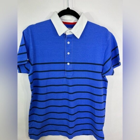Gant by Michael Bastian Stripe Polo Shirt Blue White Men Size Medium - Picture 2 of 7